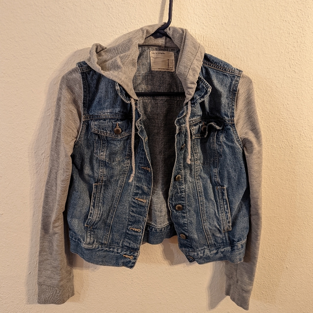 Life is Progress Cropped Denim Jacket